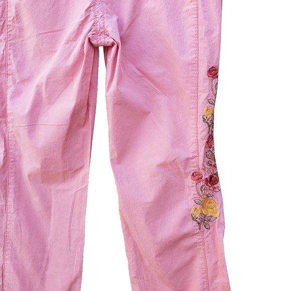 Da Nang Pants pink  Side Lace/Floral Embroidery Low Rise Small cargo vibe - Picture 9 of 10